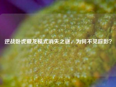 逆战卧虎藏龙模式消失之谜，为何不见踪影？