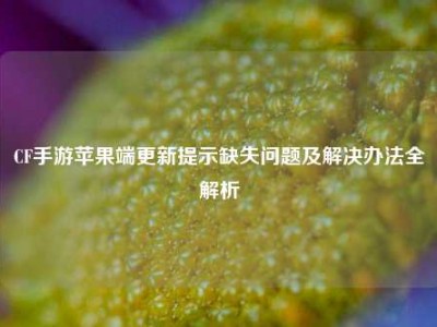CF手游苹果端更新提示缺失问题及解决办法全解析