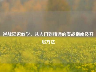 逆战延迟教学，从入门到精通的实战指南及开启方法