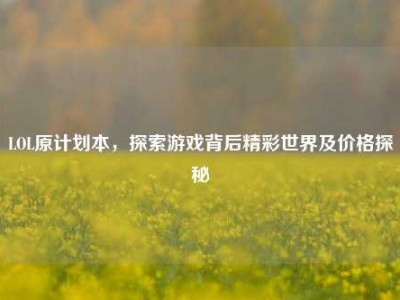 LOL原计划本，探索游戏背后精彩世界及价格探秘