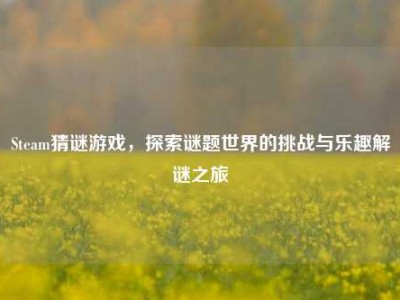 Steam猜谜游戏，探索谜题世界的挑战与乐趣解谜之旅