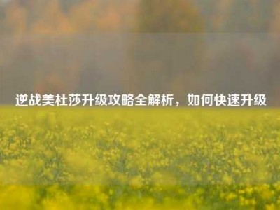 逆战美杜莎升级攻略全解析，如何快速升级