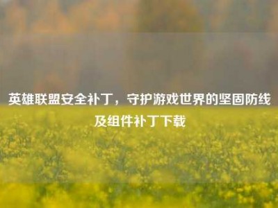 英雄联盟安全补丁，守护游戏世界的坚固防线及组件补丁下载