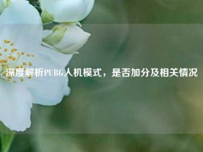 深度解析PUBG人机模式，是否加分及相关情况
