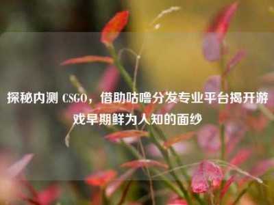 探秘内测 CSGO，借助咕噜分发专业平台揭开游戏早期鲜为人知的面纱