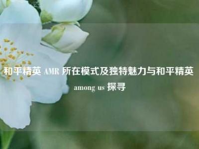 和平精英 AMR 所在模式及独特魅力与和平精英 among us 探寻