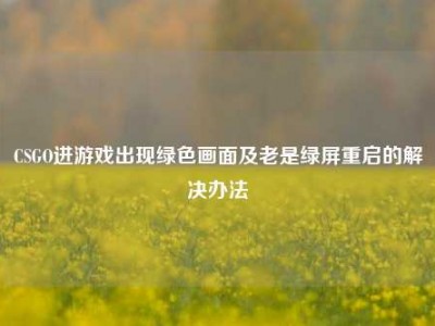 CSGO进游戏出现绿色画面及老是绿屏重启的解决办法