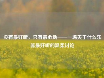 没有最好听，只有最心动——一场关于什么乐器最好听的温柔讨论