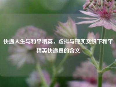 快递人生与和平精英，虚拟与现实交织下和平精英快递员的含义