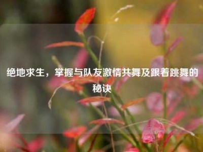 绝地求生，掌握与队友激情共舞及跟着跳舞的秘诀