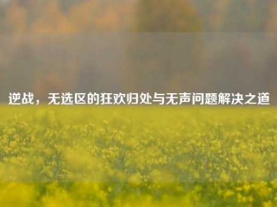 逆战，无选区的狂欢归处与无声问题解决之道