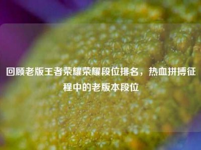 回顾老版王者荣耀荣耀段位排名，热血拼搏征程中的老版本段位