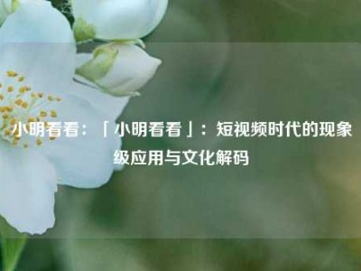 小明看看：「小明看看」：短视频时代的现象级应用与文化解码