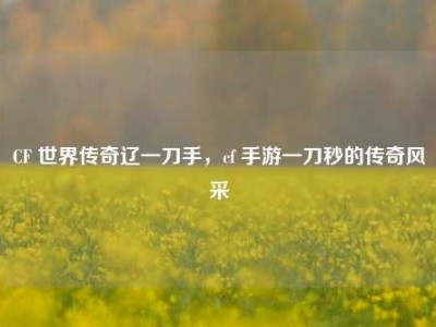 CF 世界传奇辽一刀手，cf 手游一刀秒的传奇风采