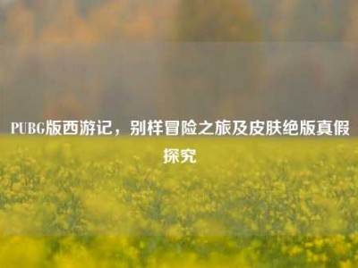 PUBG版西游记，别样冒险之旅及皮肤绝版真假探究