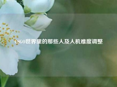 CSGO世界里的那些人及人机难度调整