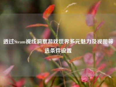 透过Steam视线洞察游戏世界多元魅力及视图筛选条件设置