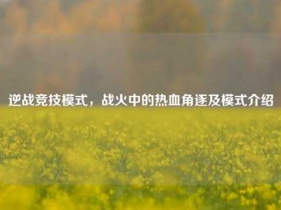 逆战竞技模式，战火中的热血角逐及模式介绍