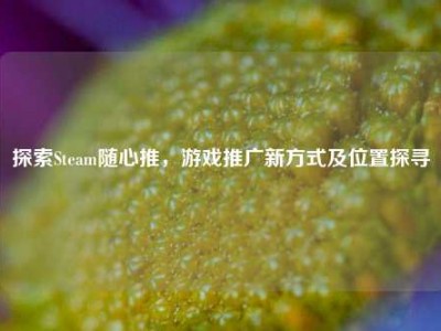 探索Steam随心推，游戏推广新方式及位置探寻