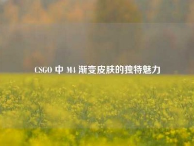 CSGO 中 M4 渐变皮肤的独特魅力