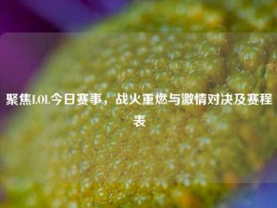 聚焦LOL今日赛事，战火重燃与激情对决及赛程表