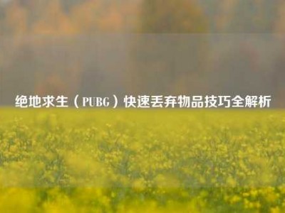 绝地求生（PUBG）快速丢弃物品技巧全解析