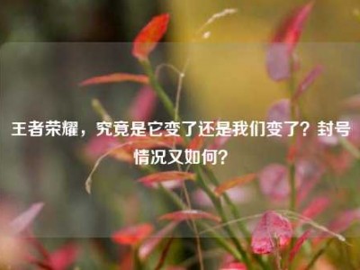 王者荣耀，究竟是它变了还是我们变了？封号情况又如何？