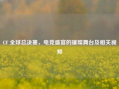 CF 全球总决赛，电竞盛宴的璀璨舞台及相关视频