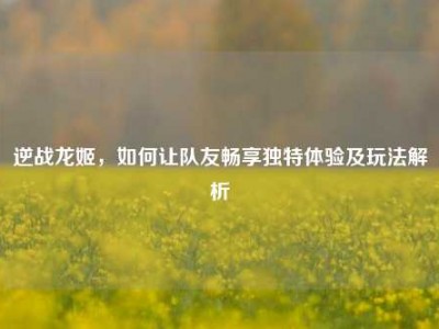逆战龙姬，如何让队友畅享独特体验及玩法解析