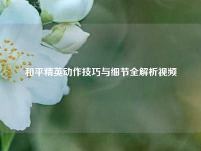 和平精英动作技巧与细节全解析视频