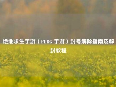 绝地求生手游（PUBG 手游）封号解除指南及解封教程