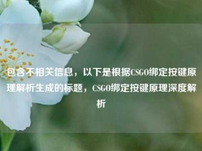 包含不相关信息，以下是根据CSGO绑定按键原理解析生成的标题，CSGO绑定按键原理深度解析