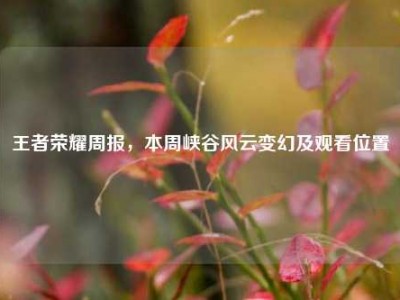 王者荣耀周报，本周峡谷风云变幻及观看位置