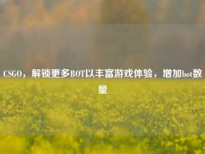 CSGO，解锁更多BOT以丰富游戏体验，增加bot数量