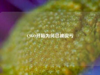 CSGO开箱为何总被说亏