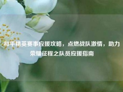 和平精英赛事应援攻略，点燃战队激情，助力荣耀征程之队员应援指南