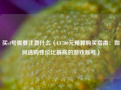 买cf号需要注意什么（CF700元预算购买指南：如何选购性价比最高的游戏账号）