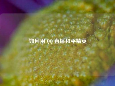 如何用 QQ 直播和平精英