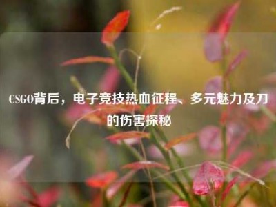 CSGO背后，电子竞技热血征程、多元魅力及刀的伤害探秘
