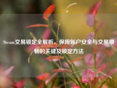 Steam交易锁定全解析，保障账户安全与交易顺畅的关键及锁定方法