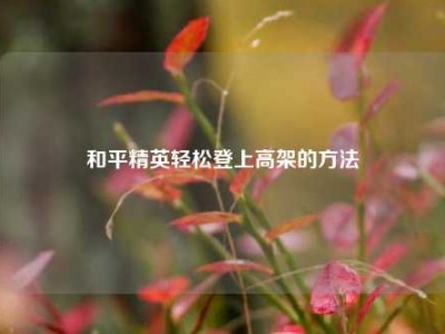 和平精英轻松登上高架的方法