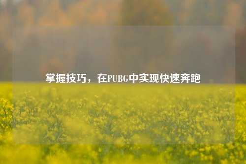 掌握技巧,在PUBG中实现快速奔跑