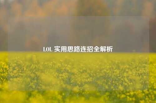 LOL 实用思路连招全解析