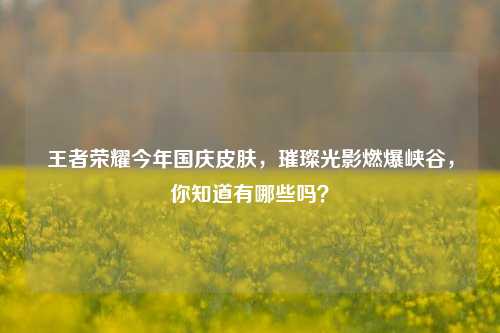 王者荣耀今年国庆皮肤,璀璨光影燃爆峡谷,你知道有哪些吗?