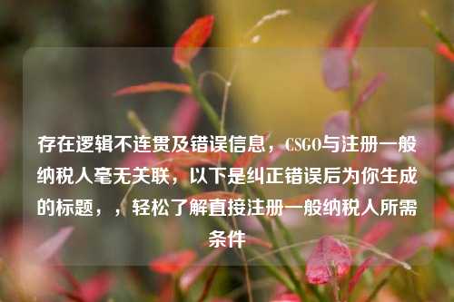 存在逻辑不连贯及错误信息,CSGO与注册一般纳税人毫无关联,以下是纠正错误后为你生成的标题,,轻松了解直接注册一般纳税人所需条件