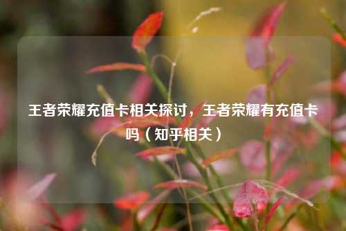 王者荣耀充值卡相关探讨,王者荣耀有充值卡吗(知乎相关)