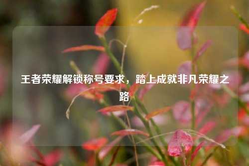 王者荣耀解锁称号要求,踏上成就非凡荣耀之路