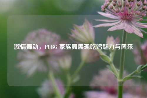激情舞动，PUBG 家族舞展现吃鸡魅力与风采