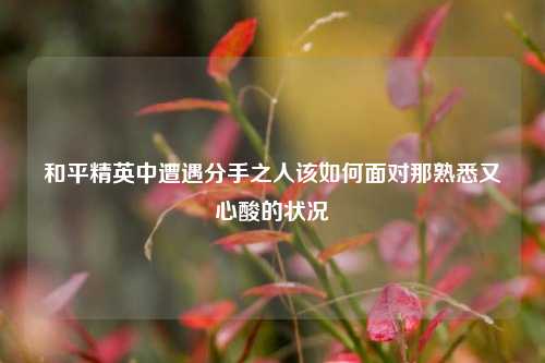 和平精英中遭遇分手之人该如何面对那熟悉又心酸的状况