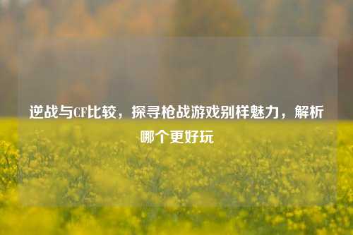 逆战与CF比较,探寻枪战游戏别样魅力,解析哪个更好玩